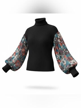 🌺 A Love Story Floral Sleeve Sweater